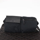 GUCCI GG Canvas Waist bag Black Silver 28566 Auth 157108-23