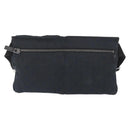 GUCCI GG Canvas Waist bag Black Silver 28566 Auth 157108-3
