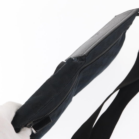 GUCCI GG Canvas Waist bag Black Silver 28566 Auth 157108