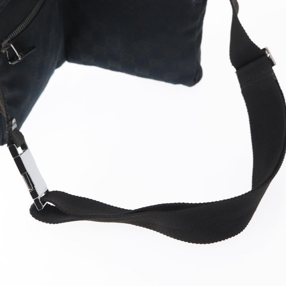 GUCCI GG Canvas Waist bag Black Silver 28566 Auth 157108