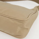 PRADA Hand Bag Nylon Beige Silver Auth 157109V-9