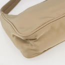 PRADA Hand Bag Nylon Beige Silver Auth 157109V-11
