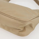 PRADA Hand Bag Nylon Beige Silver Auth 157109V-12