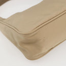 PRADA Hand Bag Nylon Beige Silver Auth 157109V-13