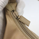 PRADA Hand Bag Nylon Beige Silver Auth 157109V-15