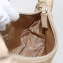 PRADA Hand Bag Nylon Beige Silver Auth 157109V-18