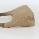 PRADA Hand Bag Nylon Beige Silver Auth 157109V-4