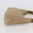 PRADA Hand Bag Nylon Beige Silver Auth 157109V-5