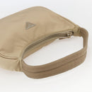 PRADA Hand Bag Nylon Beige Silver Auth 157109V-7