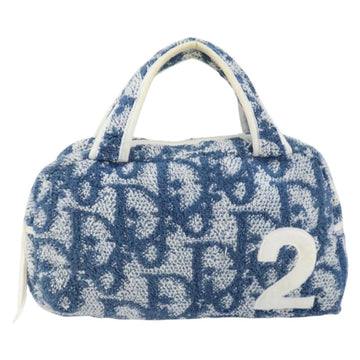 Christian Dior Trotter Canvas Hand Bag Pile Blue Auth 157110 - 0