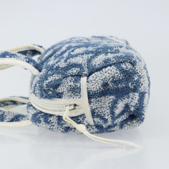 Christian Dior Trotter Canvas Hand Bag Pile Blue Auth 157110