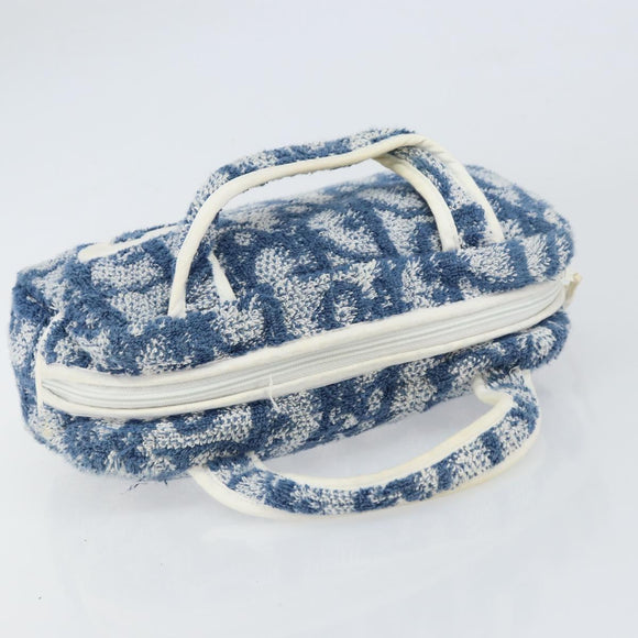 Christian Dior Trotter Canvas Hand Bag Pile Blue Auth 157110