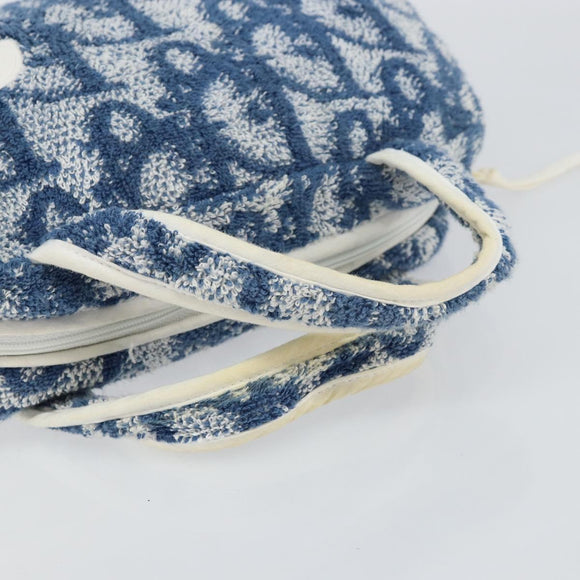 Christian Dior Trotter Canvas Hand Bag Pile Blue Auth 157110