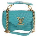 LOUIS VUITTON New Wave PM Herz-Tasche Türkisblau M51936 LV Auth 157113M-1