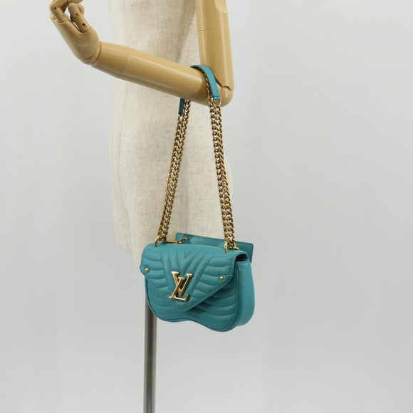 LOUIS VUITTON New Wave PM Herz-Tasche Türkisblau M51936 LV Auth 157113M