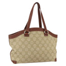 CELINE Paris Macadam Canvas Tote Bag Beige Gold Auth 157115-1