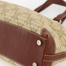 CELINE Paris Macadam Canvas Tote Bag Beige Gold Auth 157115-10