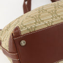 CELINE Paris Macadam Canvas Tote Bag Beige Gold Auth 157115-11