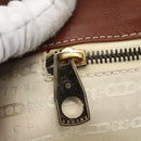 CELINE Paris Macadam Canvas Tote Bag Beige Gold Auth 157115-15