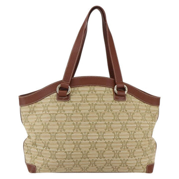 CELINE Paris Macadam Canvas Tote Bag Beige Gold Auth 157115 - 0