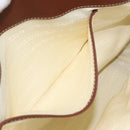 CELINE Paris Macadam Canvas Tote Bag Beige Gold Auth 157115-20