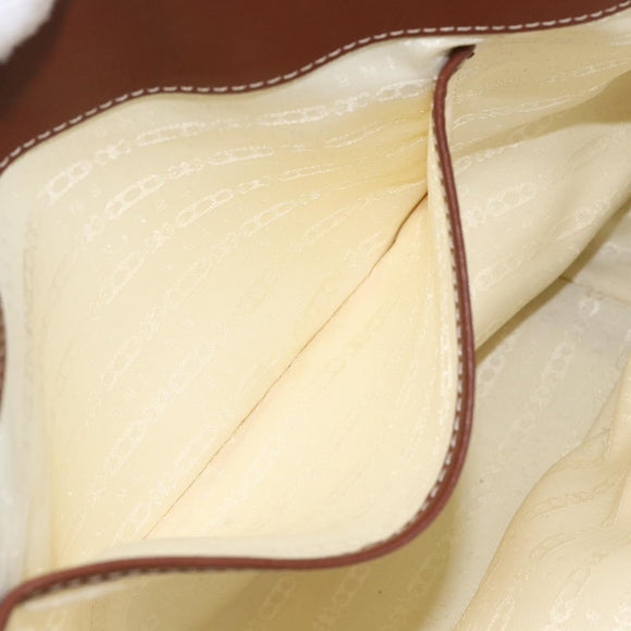 CELINE Paris Macadam Canvas Tote Bag Beige Gold Auth 157115