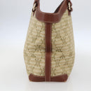 CELINE Paris Macadam Canvas Tote Bag Beige Gold Auth 157115-4