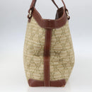 CELINE Paris Macadam Canvas Tote Bag Beige Gold Auth 157115-5