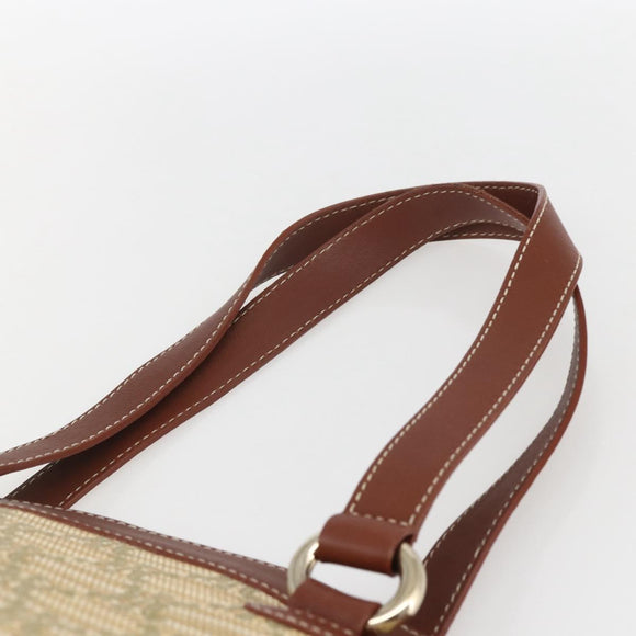 CELINE Paris Macadam Canvas Tote Bag Beige Gold Auth 157115