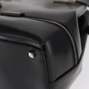 Salvatore Ferragamo Gancini Hand Bag Leather Black Silver Auth 157117-11