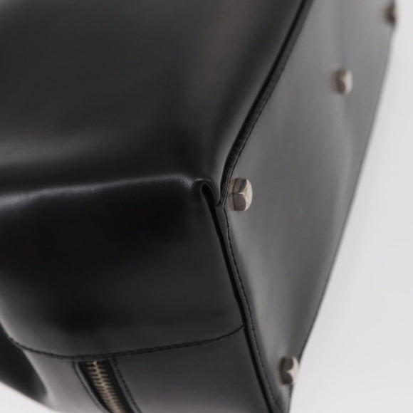 Salvatore Ferragamo Gancini Hand Bag Leather Black Silver Auth 157117