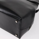 Salvatore Ferragamo Gancini Hand Bag Leather Black Silver Auth 157117-13