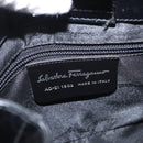 Salvatore Ferragamo Gancini Hand Bag Leather Black Silver Auth 157117-15