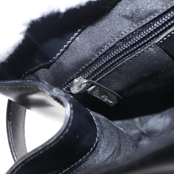 Salvatore Ferragamo Gancini Hand Bag Leather Black Silver Auth 157117