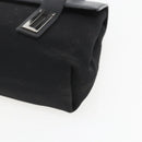 Salvatore Ferragamo Shoulder Bag Canvas Black Silver Auth 157119-10