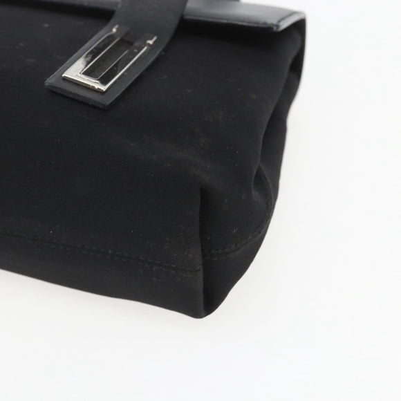 Salvatore Ferragamo Shoulder Bag Canvas Black Silver Auth 157119