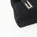 Salvatore Ferragamo Shoulder Bag Canvas Black Silver Auth 157119-11