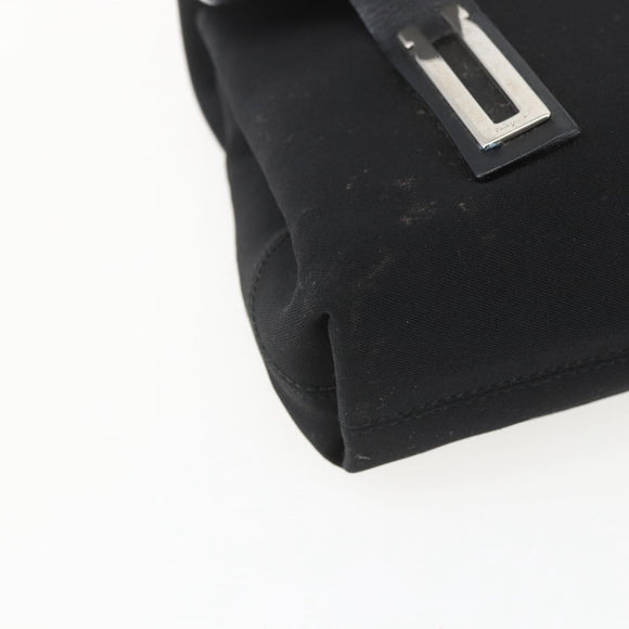 Salvatore Ferragamo Shoulder Bag Canvas Black Silver Auth 157119