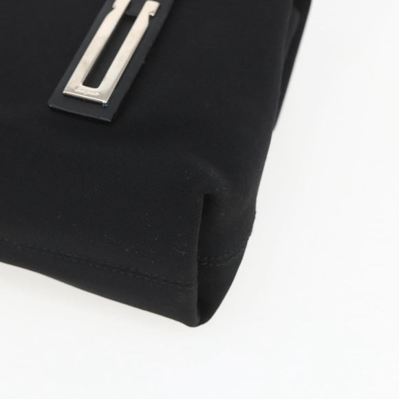 Salvatore Ferragamo Shoulder Bag Canvas Black Silver Auth 157119