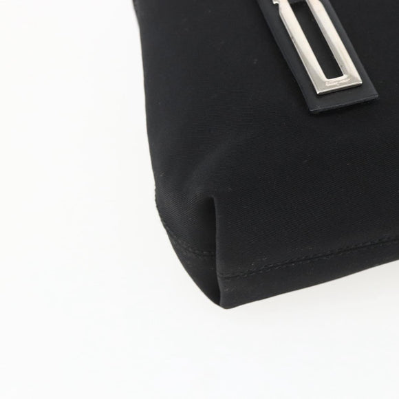 Salvatore Ferragamo Shoulder Bag Canvas Black Silver Auth 157119