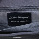 Salvatore Ferragamo Shoulder Bag Canvas Black Silver Auth 157119-14