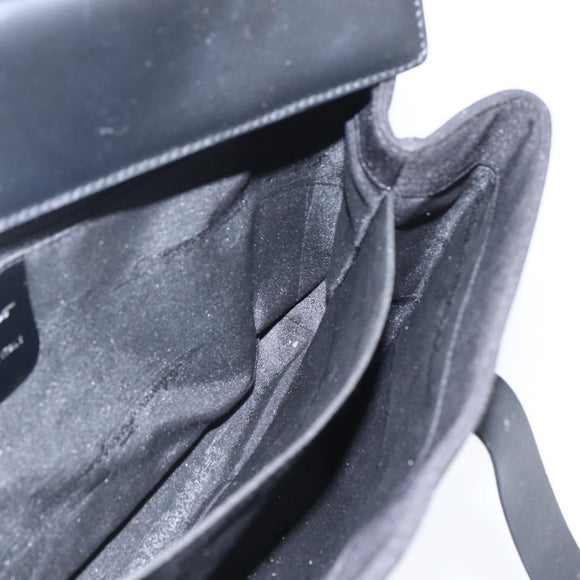 Salvatore Ferragamo Shoulder Bag Canvas Black Silver Auth 157119