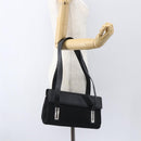 Salvatore Ferragamo Shoulder Bag Canvas Black Silver Auth 157119-21