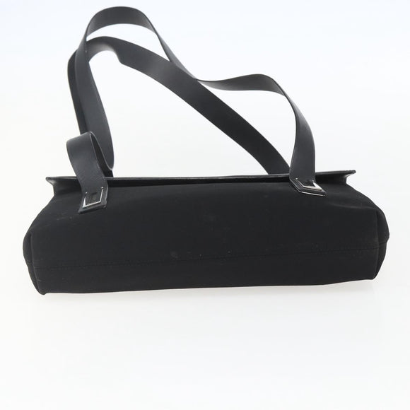 Salvatore Ferragamo Shoulder Bag Canvas Black Silver Auth 157119