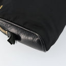 PRADA Hand Bag Nylon Black Gold Auth 157120V-16