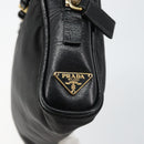 PRADA Hand Bag Nylon Black Gold Auth 157120V-17