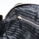PRADA Hand Bag Nylon Black Gold Auth 157120V-21