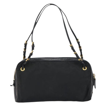 PRADA Hand Bag Nylon Black Gold Auth 157120V - 0