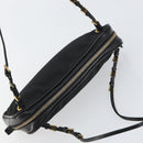 PRADA Hand Bag Nylon Black Gold Auth 157120V-6