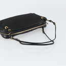 PRADA Hand Bag Nylon Black Gold Auth 157120V-7